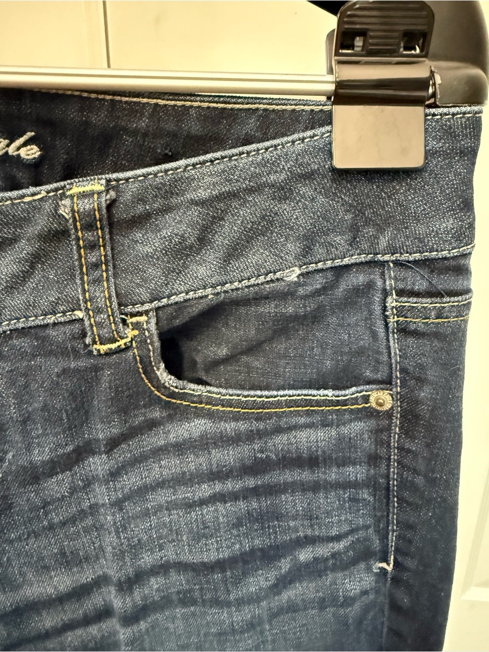 American Eagle Outfitters Dark Indigo Flare Jeans - Picture 4 of 7